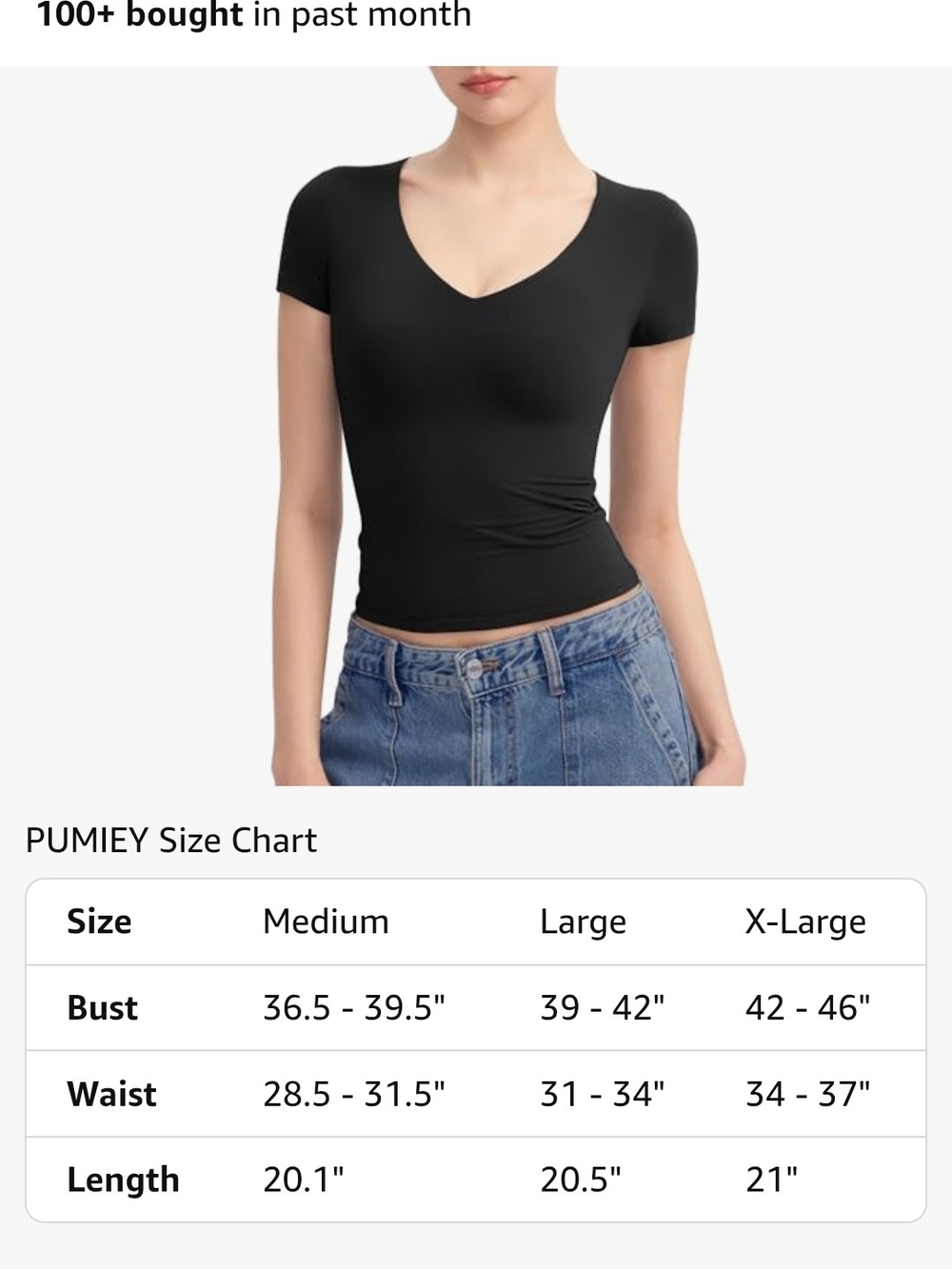 PUMIEY Black V‑Neck Short Sleeve Tunic Top